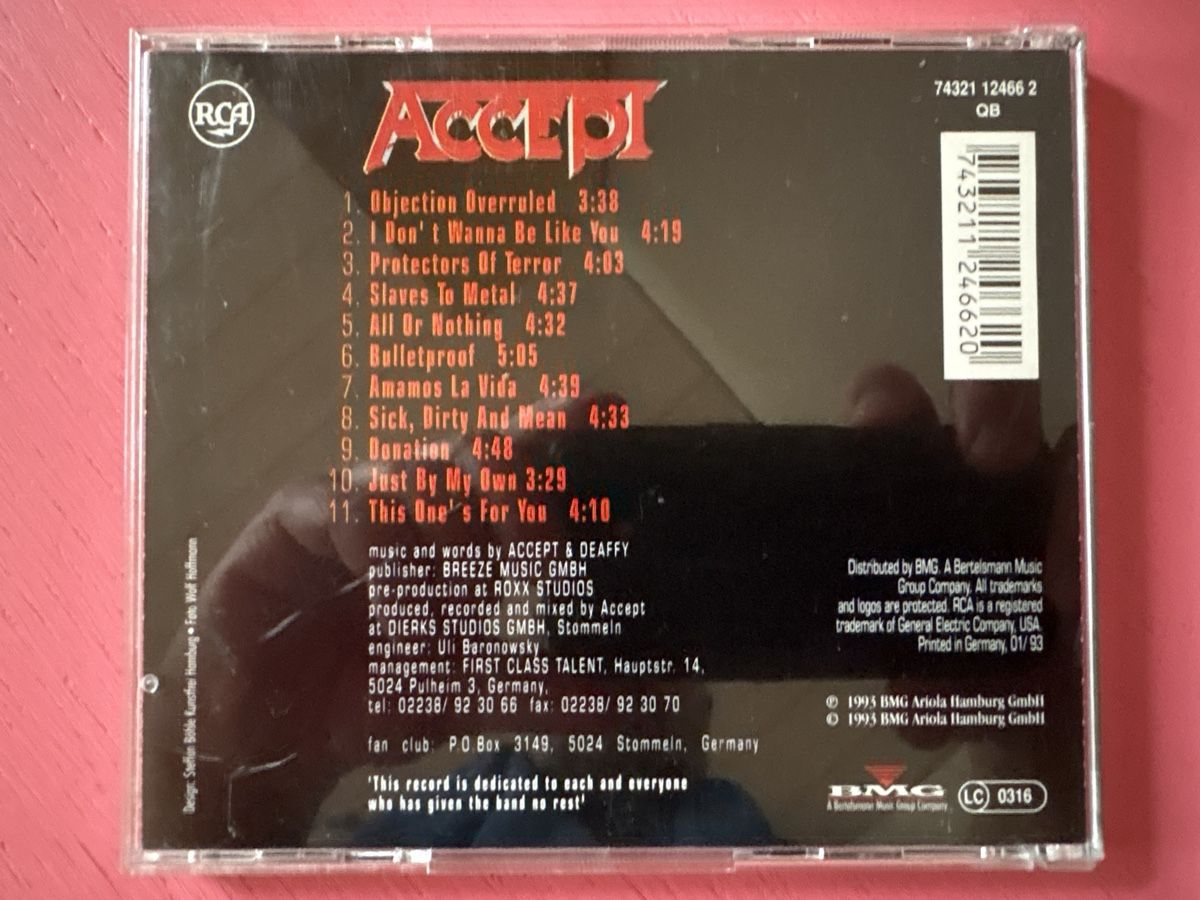 CD: Accept - Objection Overruled – Usato da Lützelflüh-Goldbach venduto da Deiv4 1