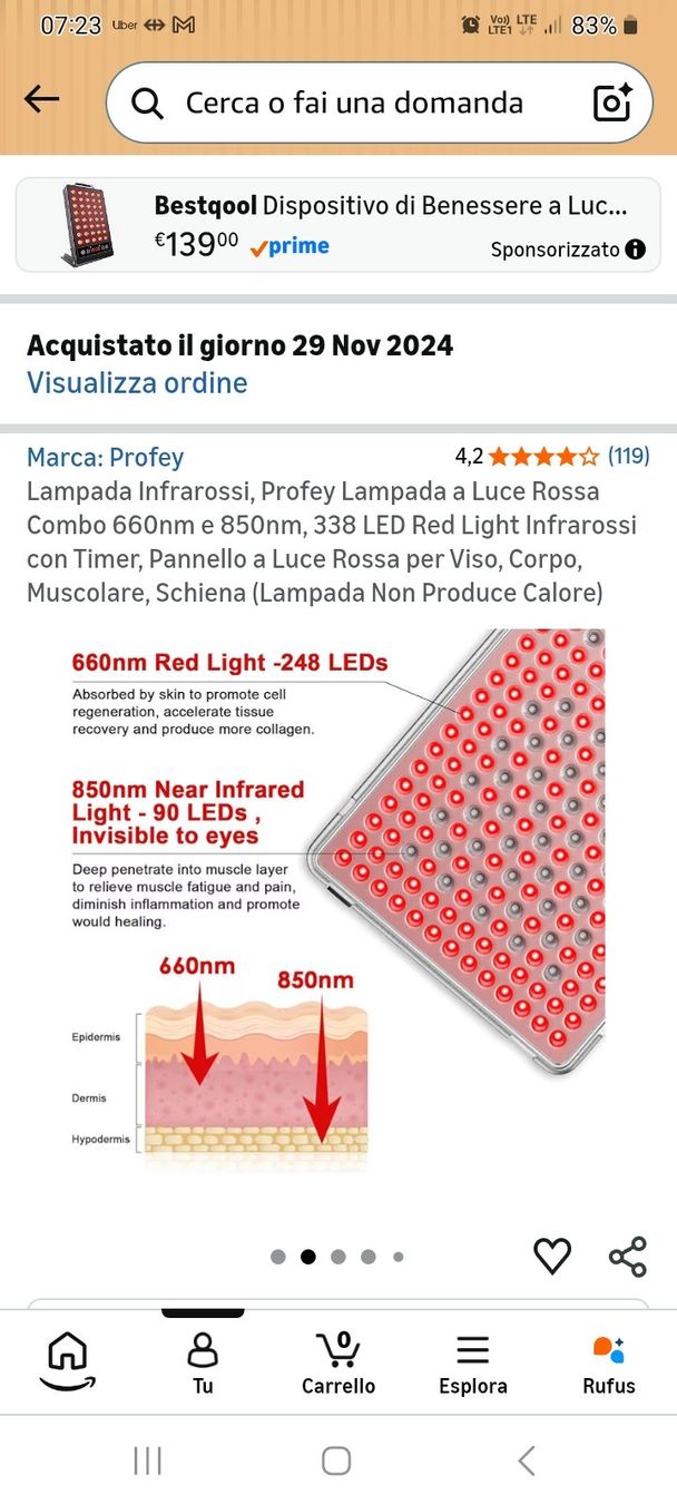 Attrezzature mediche: Pannello a LED per terapia della luce rossa - Ottimo stato – Usato da Lugano venduto da ann_5w7n 5