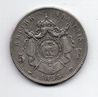 (1321) Frankreich, 5 Francs 1855, rar, Napoleon Ⅲ, ss+