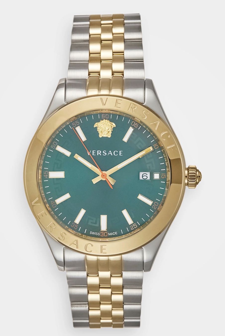 Versace Orologi: VERSACE HELLENIUM-VK - Herren UHR - GREEN/SILVER-COLOURED – Nuovo e nell'imballaggio originale da Oberaach venduto da Dandy2021