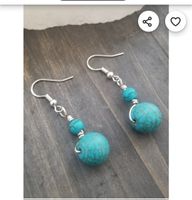 Ohrringe blau Steine mit Haken neuwertig