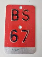 Velonummer BS 67 plaque velo