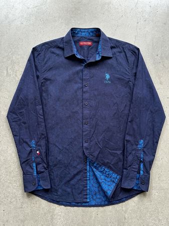 US Polo Assn Shirt Navy Paisley Pattern