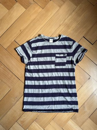 SCOTCH & SODA - T-Shirt dunkelblau-hellgrau gestreift M