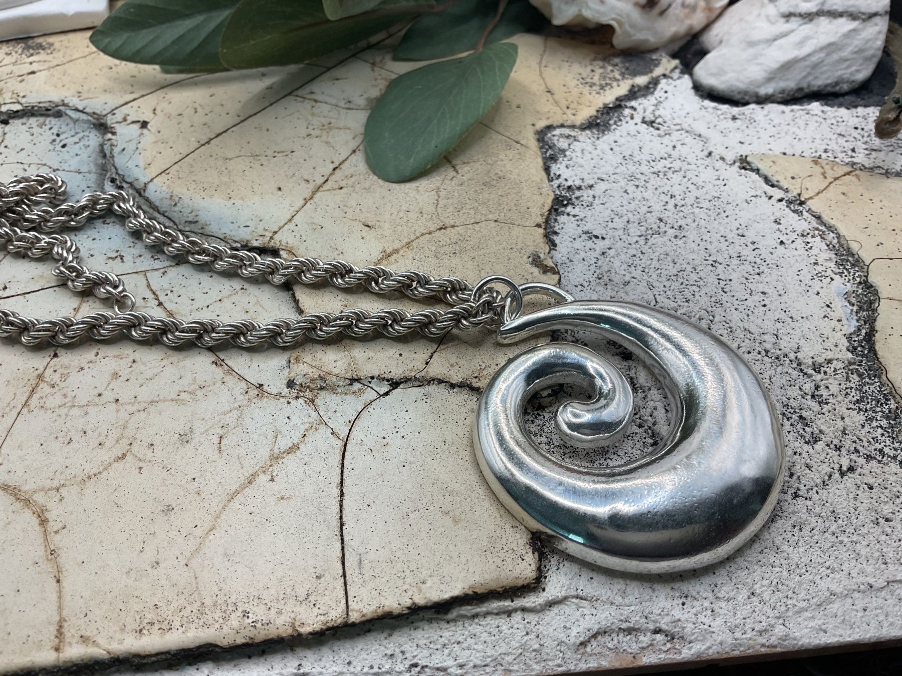 Sonstiger Schmuck: Grosser Anhänger mit Collier, Sterlingsilber – Gebraucht aus Luzern von S.Kern01 1