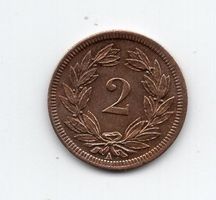 (976) Schweiz, 2 Rappen 1851, Super, stgl