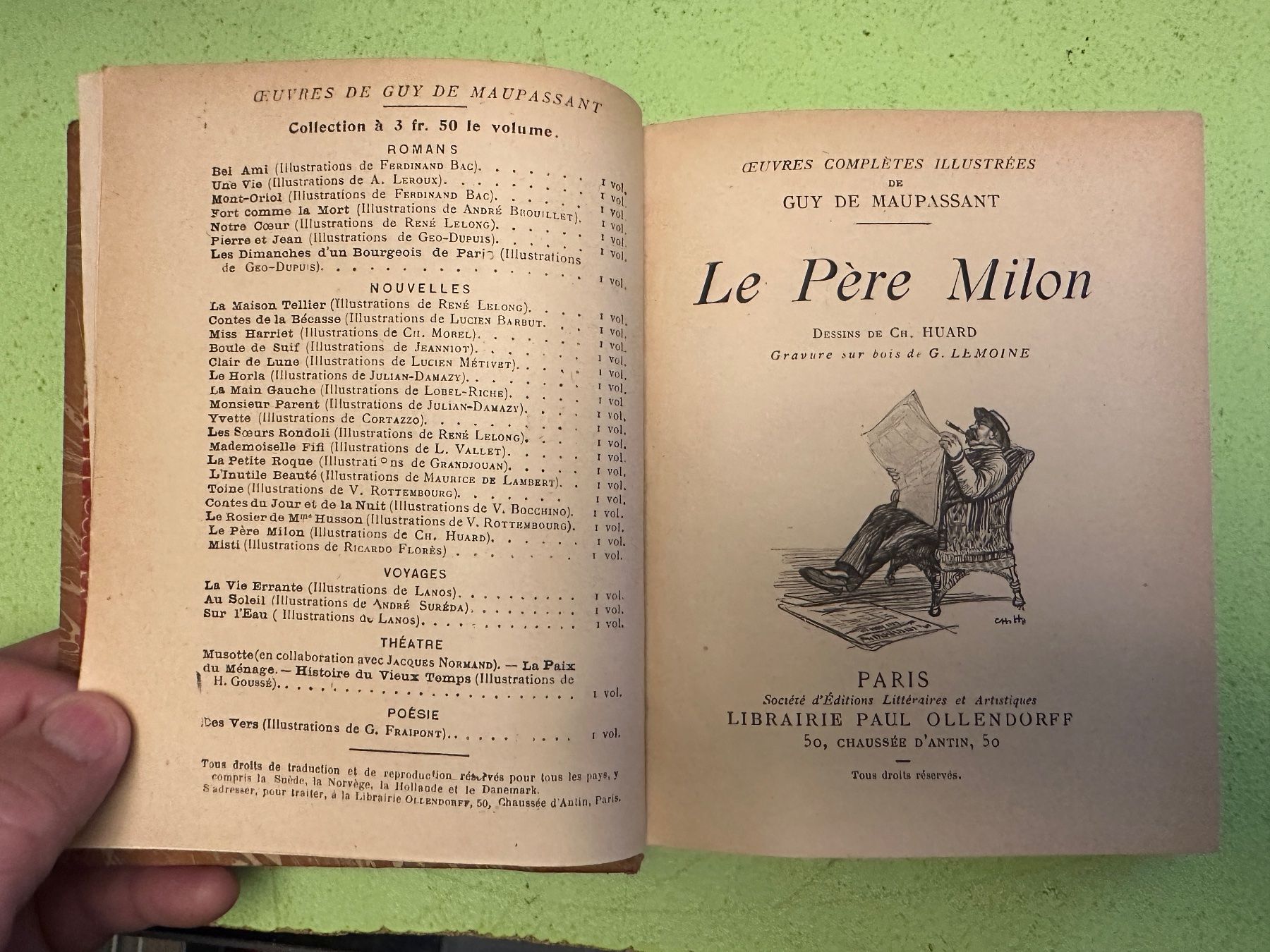 Libri: Guy de Maupassant: Le Père Milon. – Usato da Zürich venduto da allp 2