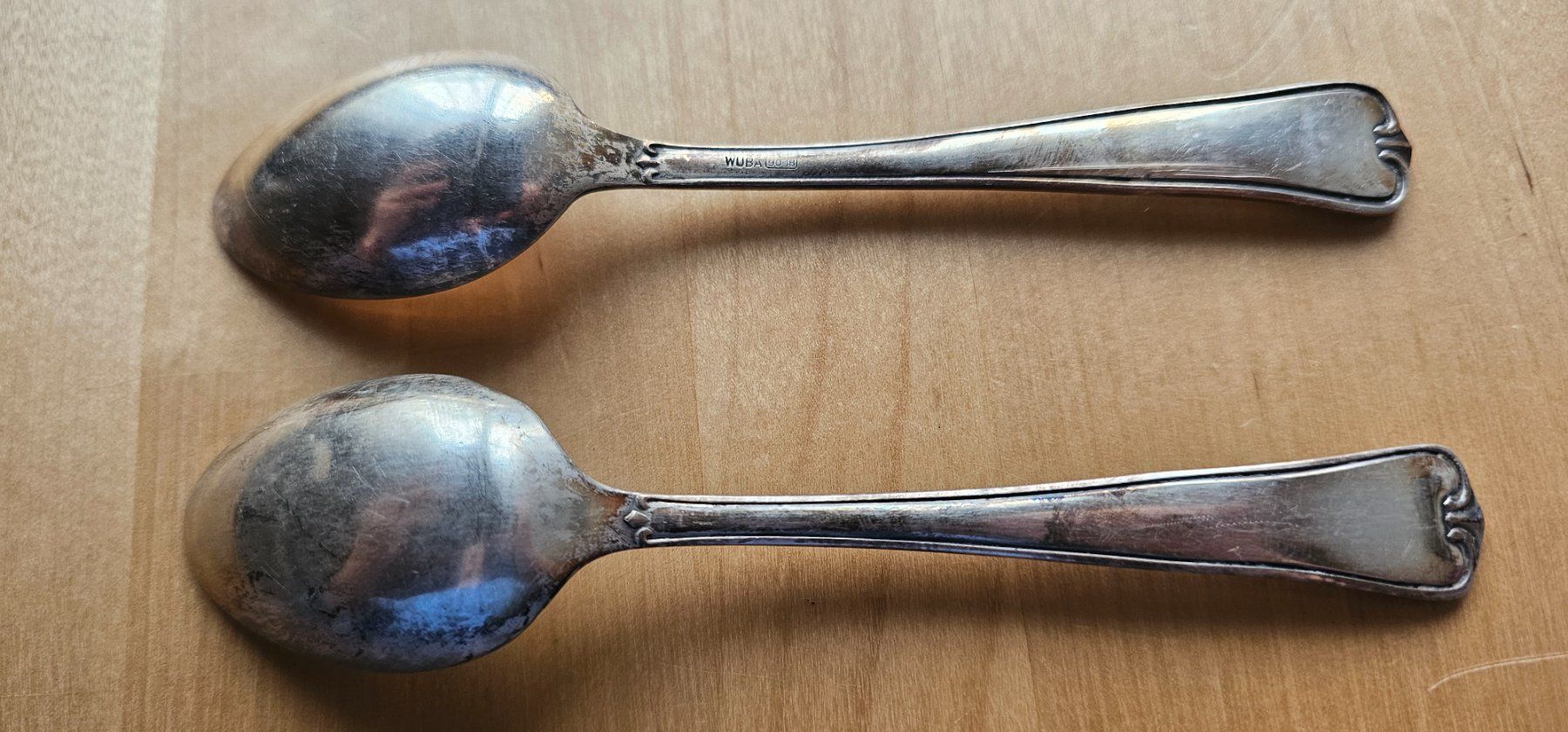 Löffel: 2 Silber-Kaffeelöffeli / WUBA ( 90-18) – Gebraucht aus Geuensee von JeMaUrPe 1