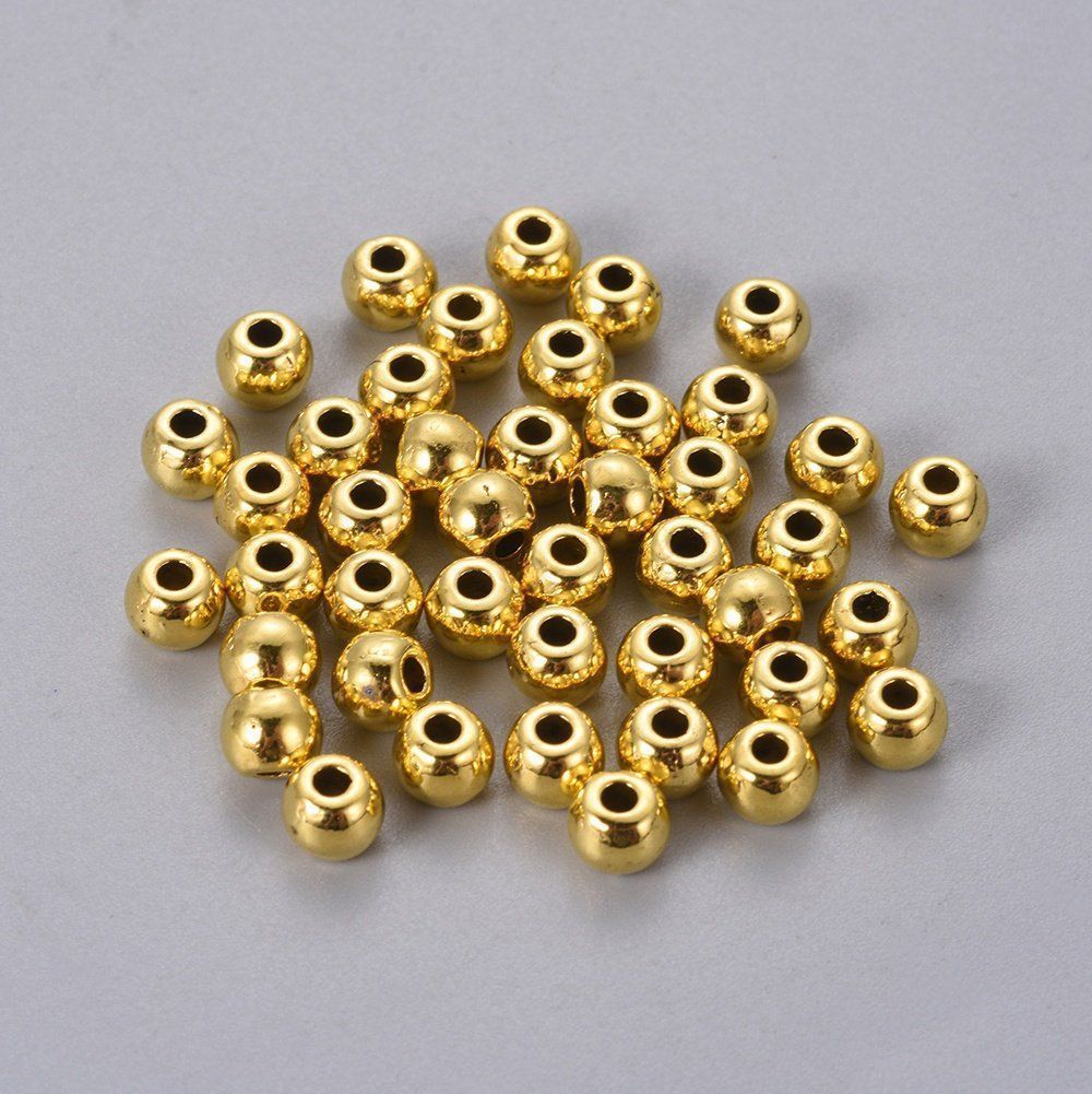 Perle (finte): 10 Metallperlen 5mm vergoldet – Nuovo (secondo la descrizione) da Alpnachstad venduto da perlengaby 1