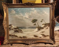 Ölgemälde mit Meister Barock Rahmen 95 x 75