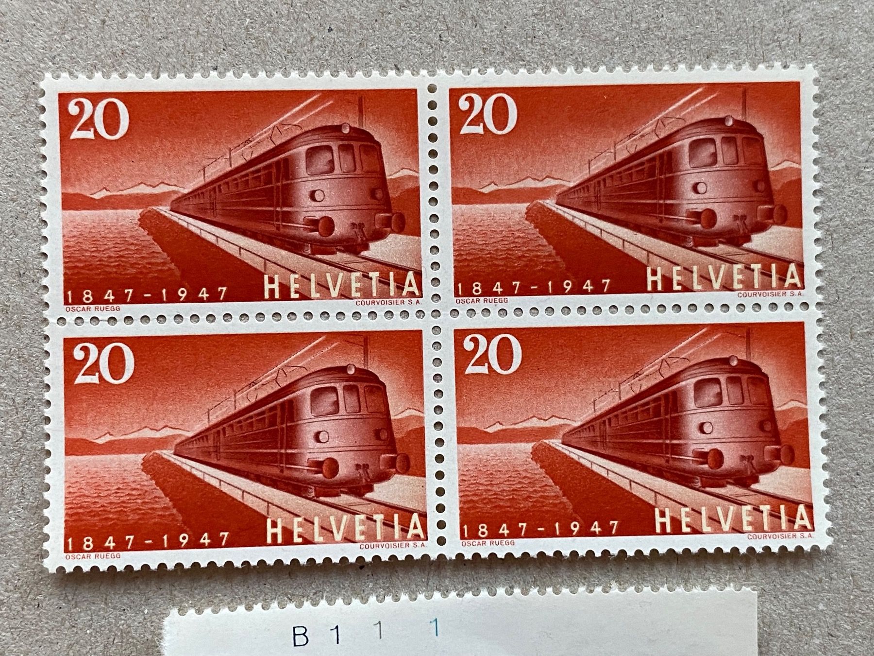 Tutti i francobolli: 279, schöne Druckverschiebung, Viererblock, postfrisch – Usato da Aarau venduto da hilde47