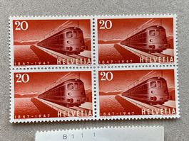 279, schöne Druckverschiebung, Viererblock, postfrisch