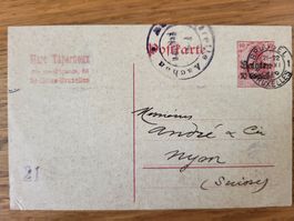 Postkarte Belgien Brüssel "Überdruck Aachen" (1. Weltkrieg)