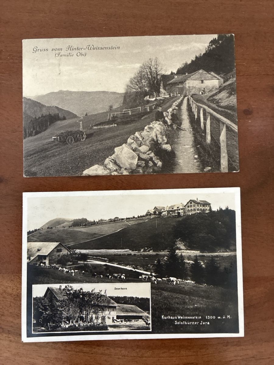 Ansichtskarten: 2 Ansichtskarten Schweiz vom Weissenstein SO – Gebraucht aus Oftringen von Cla.vD.74
