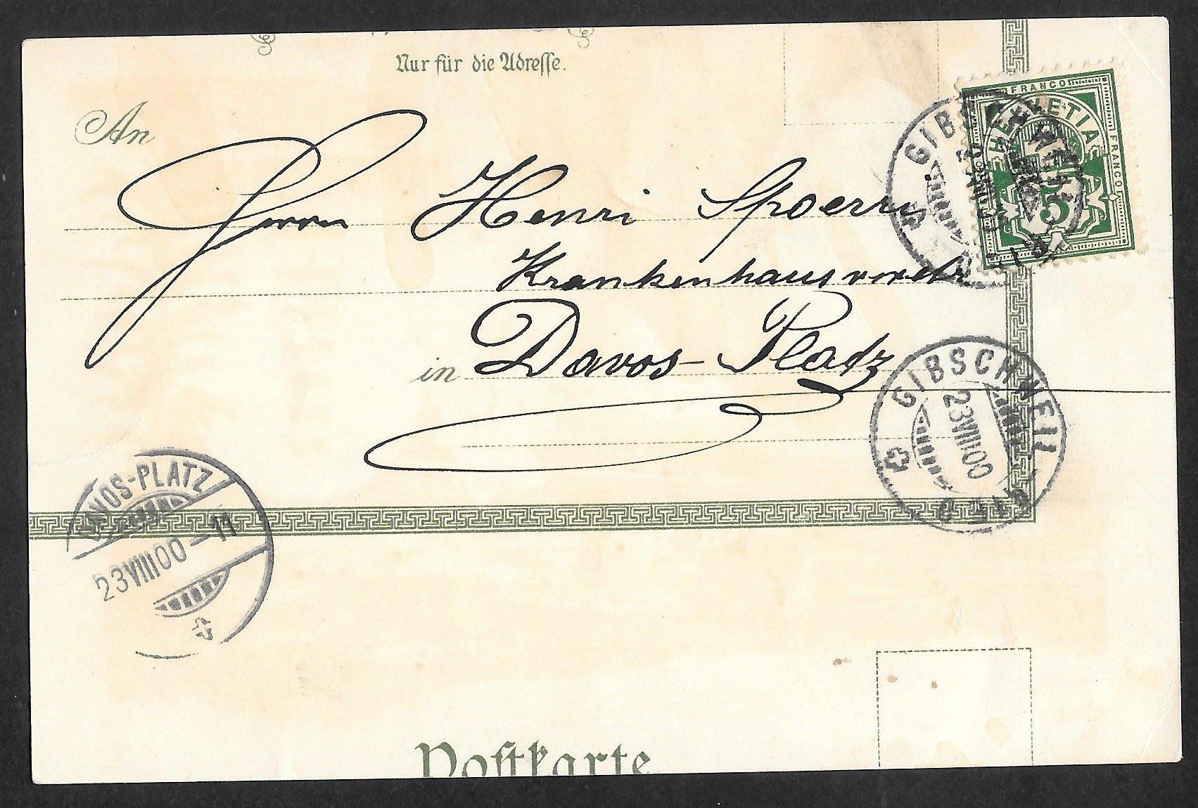 Ansichtskarten: Gibswil farbige Lithografie – Gebraucht aus Olten von clotaldi 1