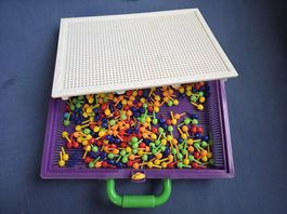 Steckmosaik / Pilzsteckspiel mit Aufbewahrungsbox