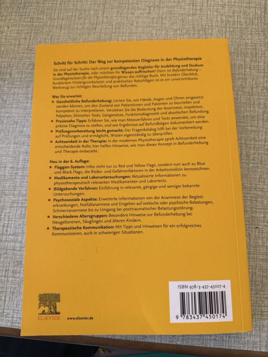 Libri: Physiotherapie-Lehrbuch "Befunderhebung" - Top Zustand! – Nuovo (secondo la descrizione) da Bolligen venduto da IonKnie 2