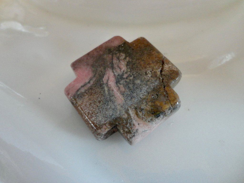 Mineralien & Heilsteine: Rhodonit Heilstein Kreuz – Neu (gemäss Beschreibung) aus Biberist von Steine 1