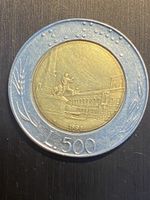 Italie, 500 Lire 1991 testa piccola