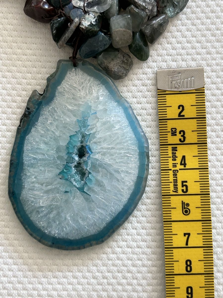 Catenine: Blue Agate Slice & Stone Necklace – Nuovo (secondo la descrizione) da Biel/Bienne venduto da zit_v5yc 6