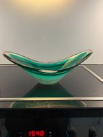 Gr. Schale Glas grün/farblos Flygsfors P. Kedelv 1953 Schwed