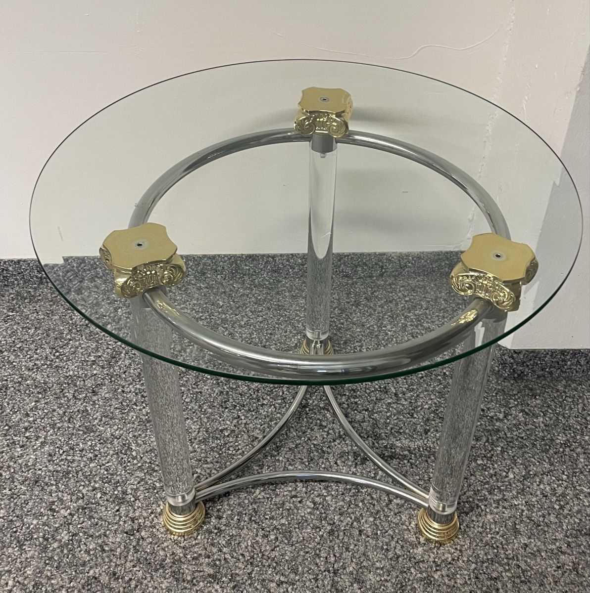 Tavoli: Tisch Glas Metall Rund Durchmesser  Höhe 50cm – Usato da Au ZH venduto da Jaggy4 2