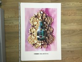 Perrier Poster Vintage Dekoration mit Perrier Flasche