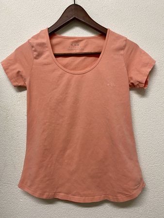 Bio T-Shirt Gr. M extend hellorange Kurzarm Baumwolle Sommer