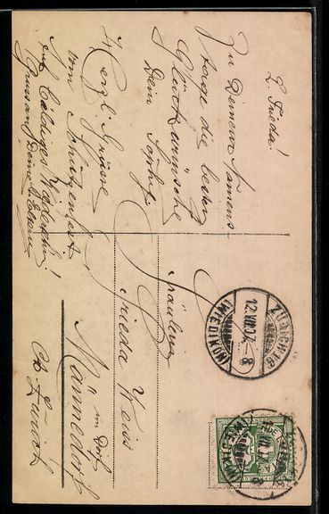 Cartoline postali: Zürich, Eidg. Schützenfest 1907, Kelln – Usato da Berlin venduto da bartko-reher 1