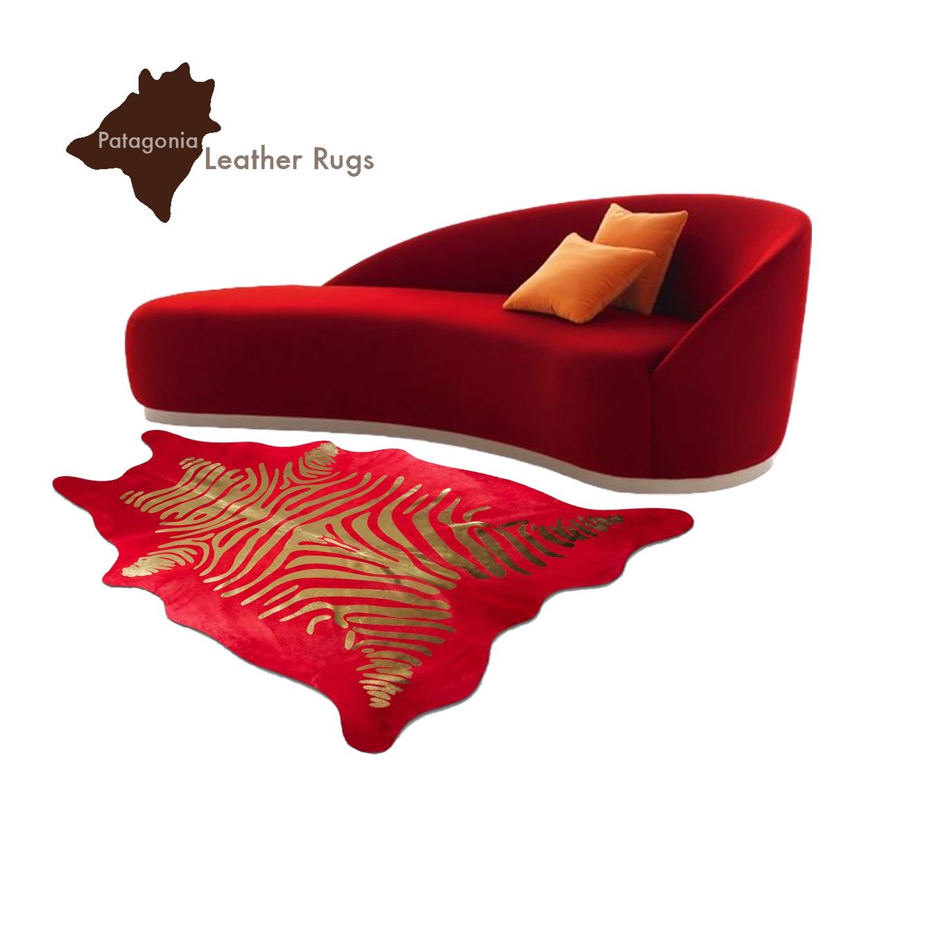 Tappeti: Kuhfell Teppich Zebra Red/Gold – Nuovo e nell'imballaggio originale da Arbedo venduto da patagonialeatherrugs 3