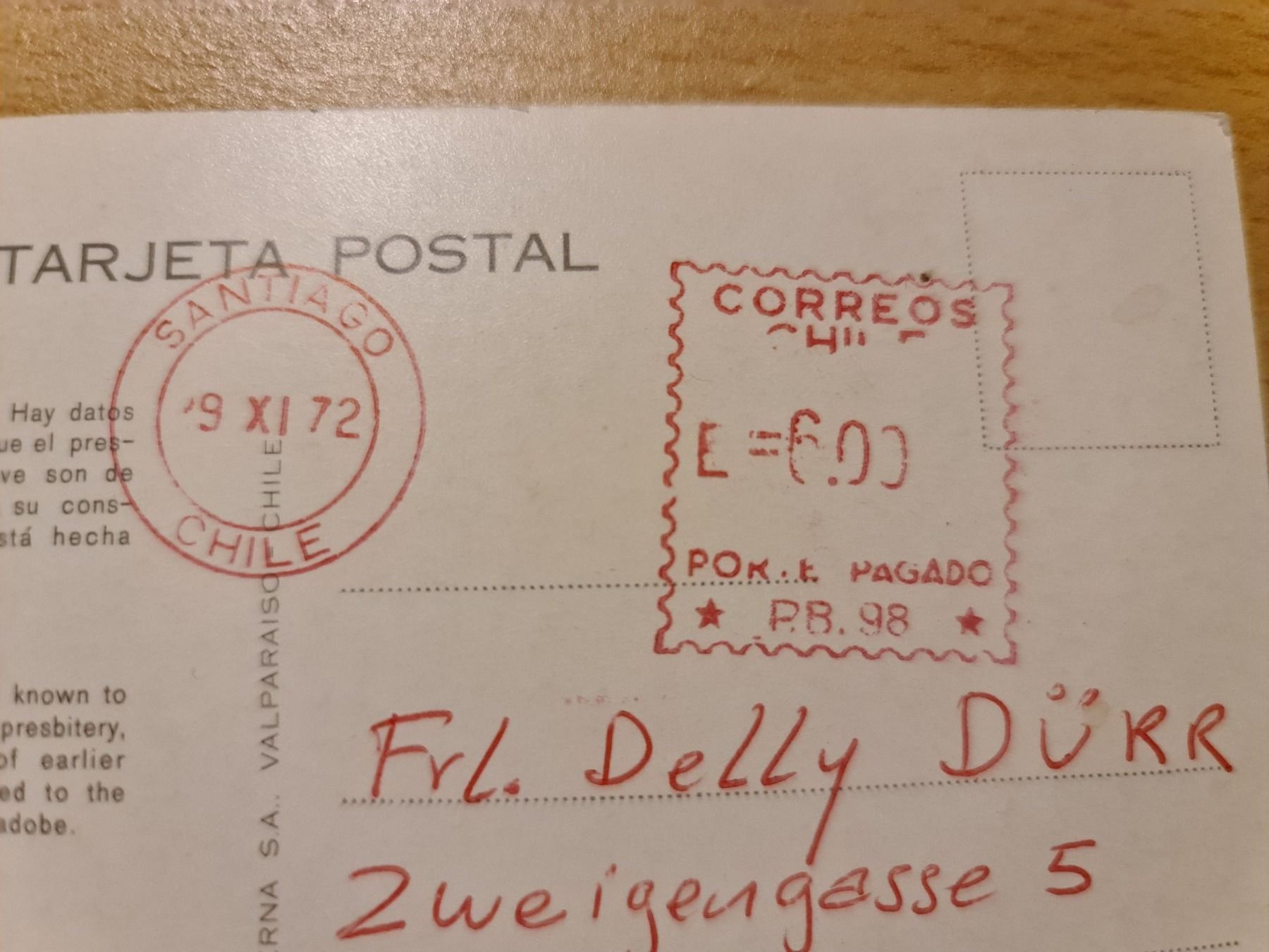 Cartoline postali: Ansichtskarte Chile San Pedro – Usato da Dintikon venduto da Vexi 1