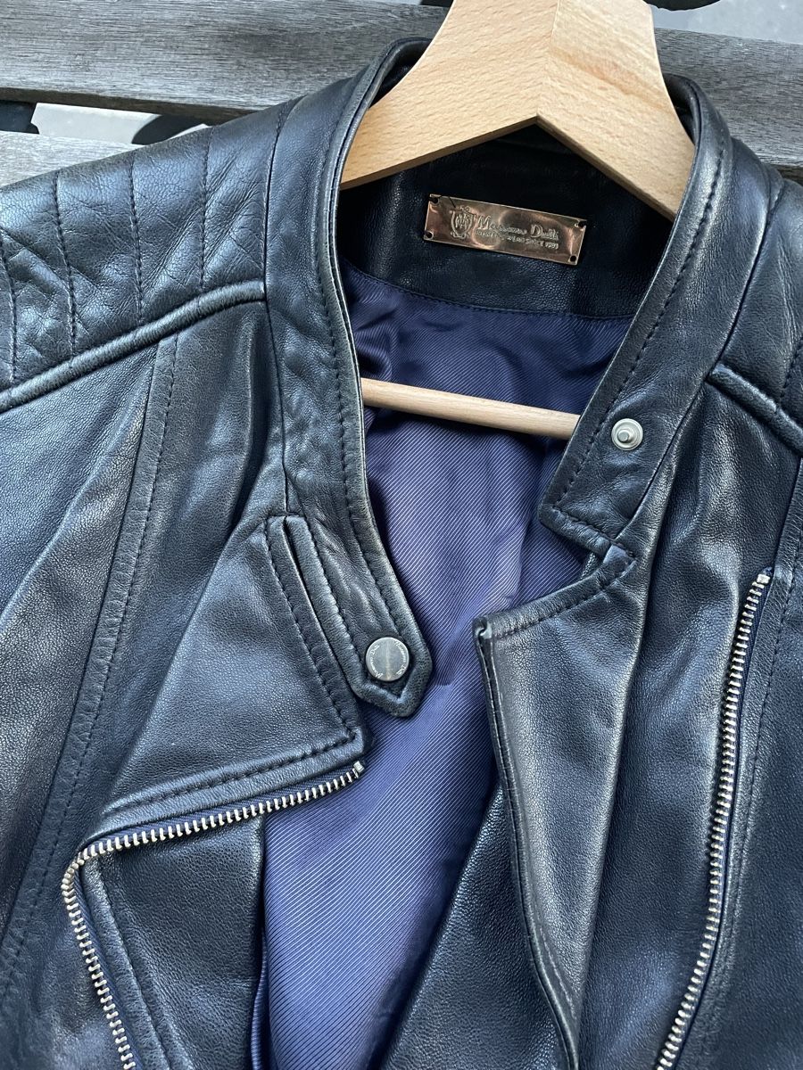 Massimo Dutti Giacche: Massimo Dutti Lederjacke, Echtleder, M, dunkelblau/schwarz – Usato da Zürich venduto da Carlajimena 4