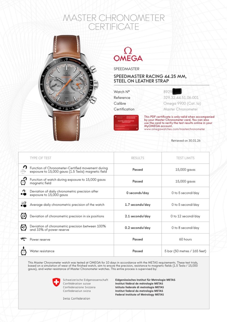 Omega Uhren: OMEGA Speedmaster Racing Fullset mit Garantie – Gebraucht aus Birsfelden von Mynos 6