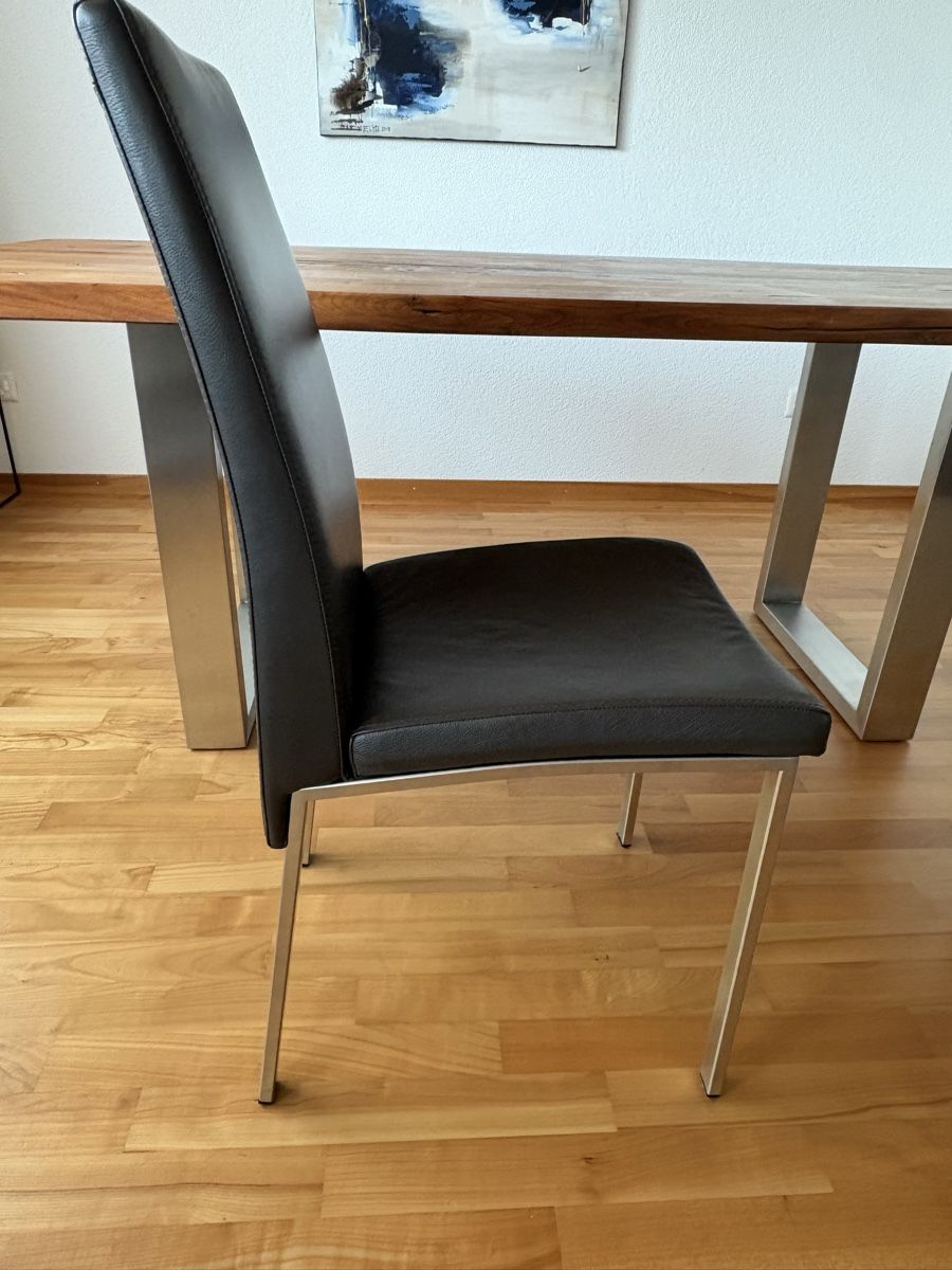 Pfister Stühle: Echtleder Essstuhl braun 6 Stück – Gebraucht aus Lenggenwil von Coco1 3