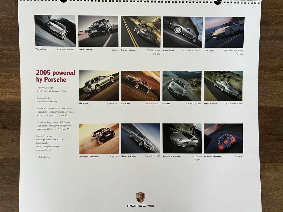 Porsche Calendari: 4 x Porsche Kalender 2000 2002 2005 2010 – Usato da Weesen venduto da Elmax1 4