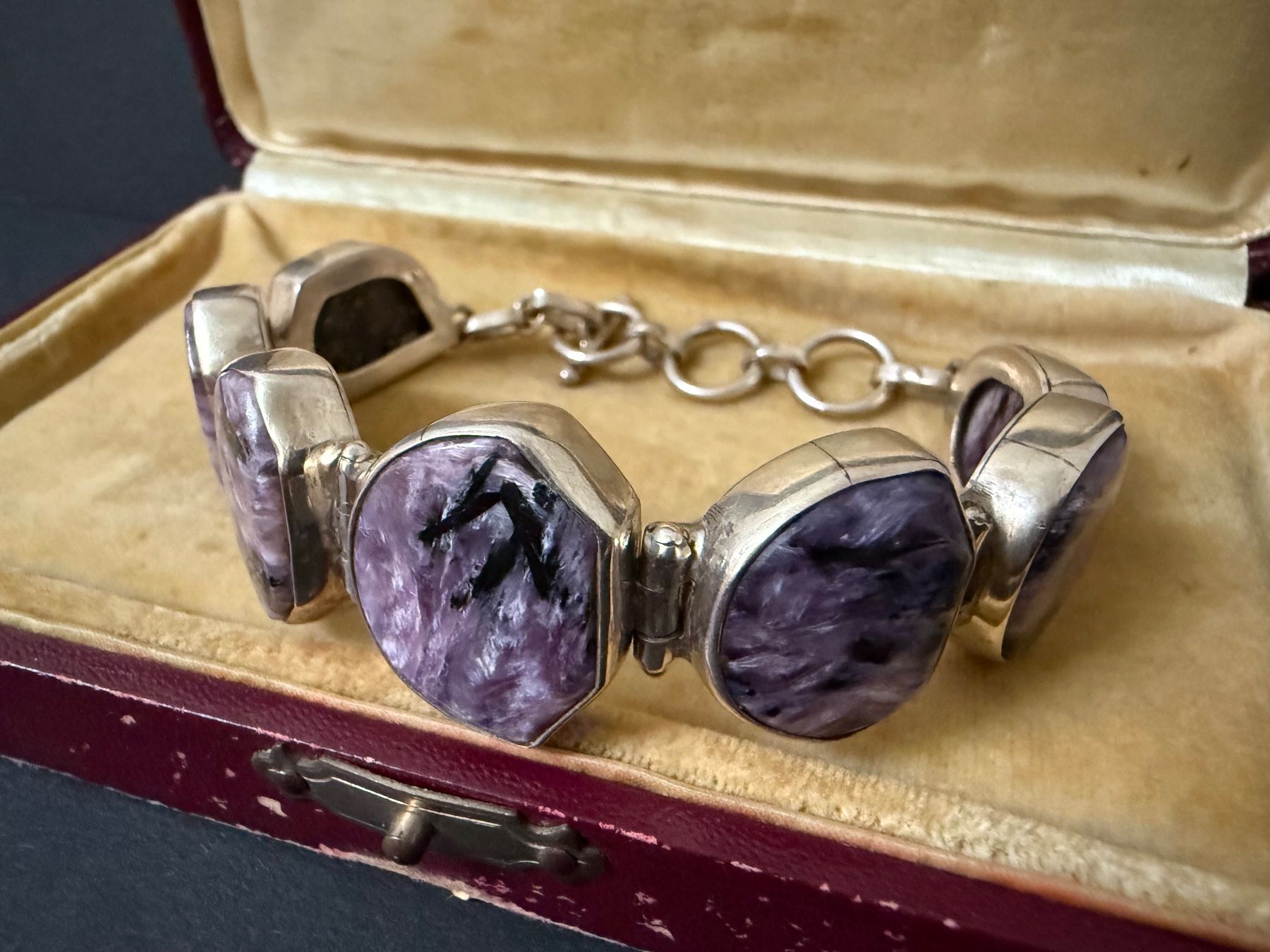 Armbänder & -reifen: Silber Armband mit Charoit 925 – Gebraucht aus Spiegel b. Bern von Rogger72 1