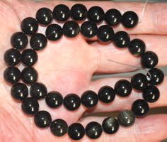 Stein Perlen Strang B-1158 – Obsidian 10mm Perlen 38 Stück