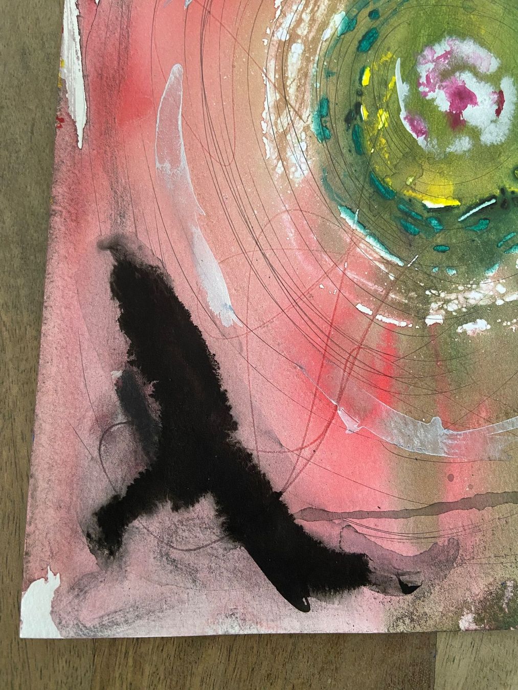 Dipinti: Falling cross Gemälde Tusche Acryl  abstrakt – Usato da Luzern venduto da waterfront1 2
