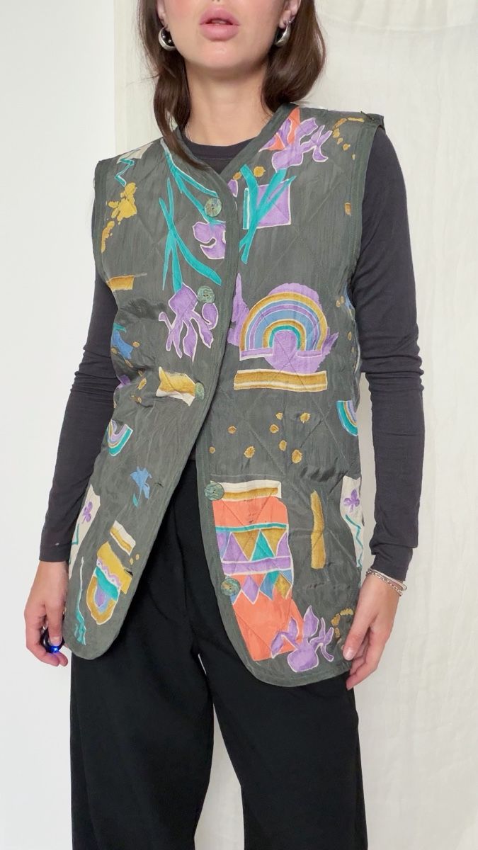 Gilets & Westen: 80s 90s vintage patchwork vest – Gebraucht aus Knonau von Grapesvintage