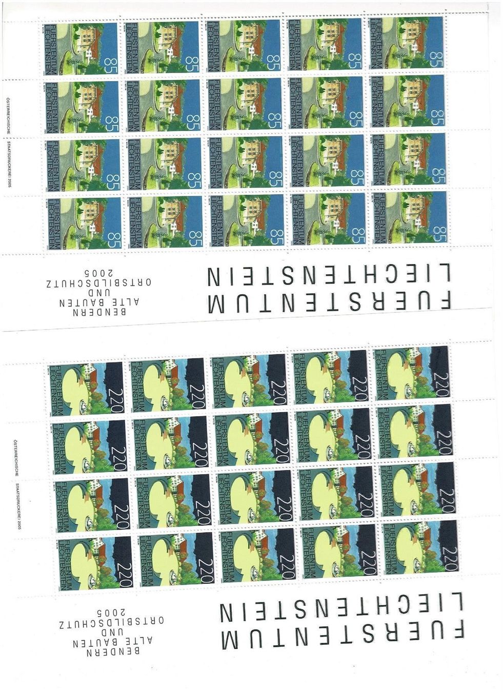 Alle Briefmarken: Bendern Denkmalschutz 2005 2 KB ** – Neu (gemäss Beschreibung) aus Lausanne von Whorvath
