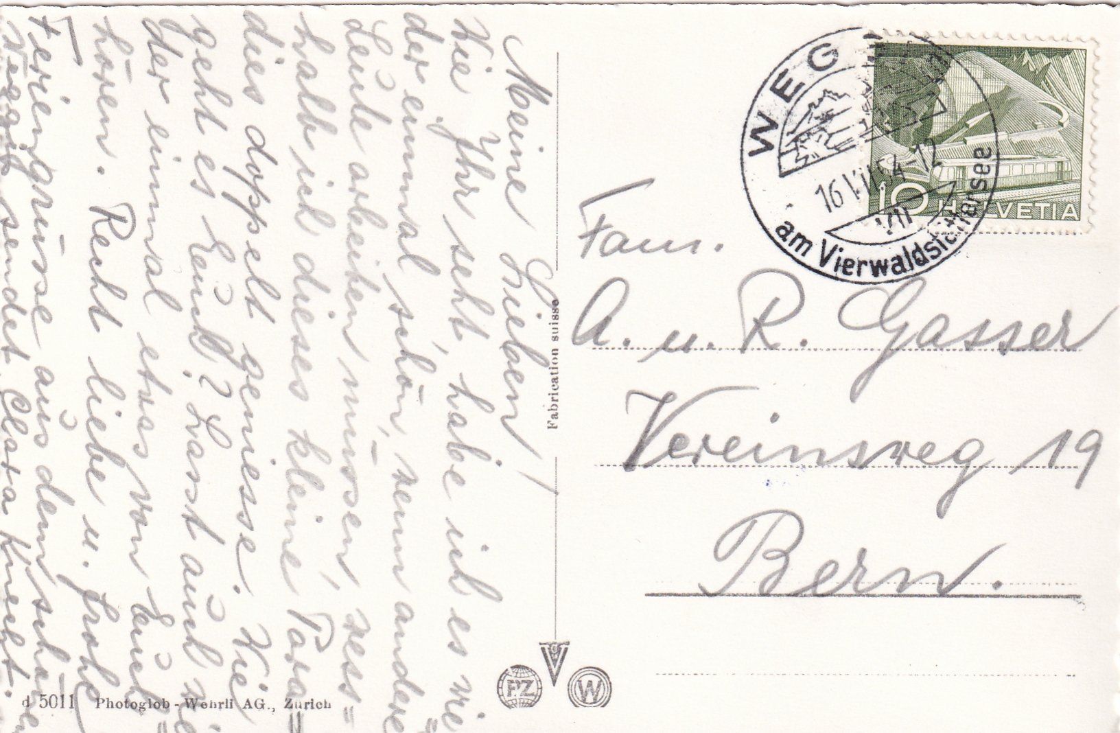 Cartoline postali: Weggis (4 Ansichten) /mp – Usato da Hombrechtikon venduto da Rudolf07 1