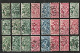 schönes Lot Weltpostverein UPU 1900, teils mit  Vollstempel