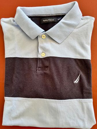 Nautica Polohemd - Classic Fit - Gr. M - Hell- und Navyblau