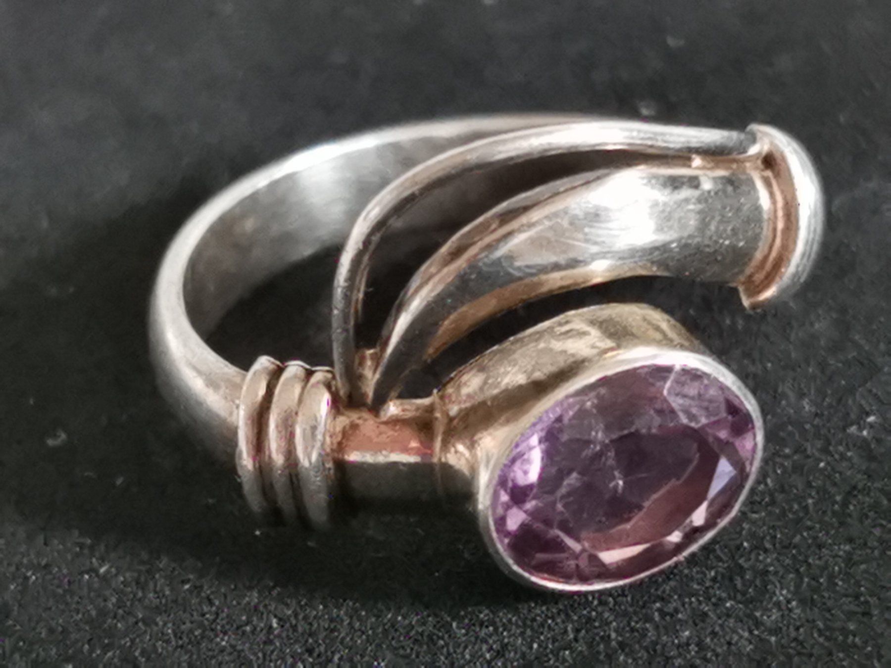 Anelli: Damen Silber Ring mit Amethyst – Usato da Schlieren venduto da vlalif 4
