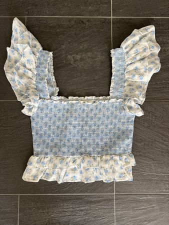 LoveShackFancy Top, Gr. S, Sommer Bluse mit Rüschen!