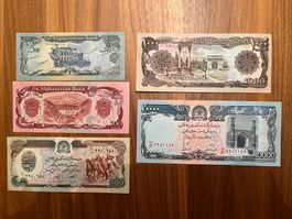 Afghanistan set 5 Banknoten Bankfirsch