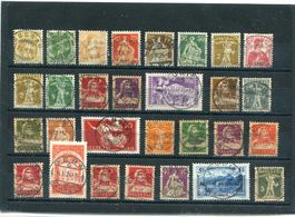 42 alte Freimarken mit Voll-O