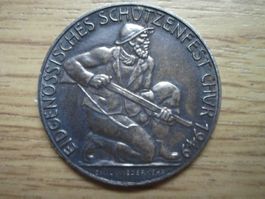 Medaille  Eidgenössisches Schützenfest Chur 1949  Silber 900