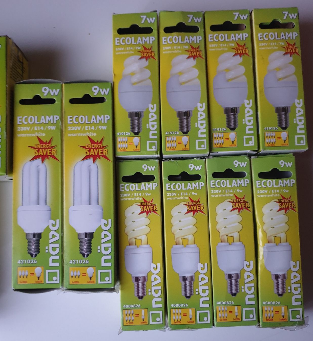 Lampen: Sparlampen/Birnen 17 Stück - E27 + E14 - 9W + 7W – Neu und originalverpackt aus Othmarsingen von topolino.schweiz 2