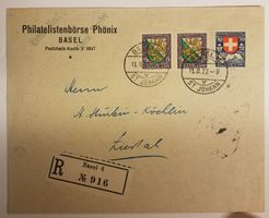 JB21) J37,40 Wappen Pro Juventute R-Brief 1925